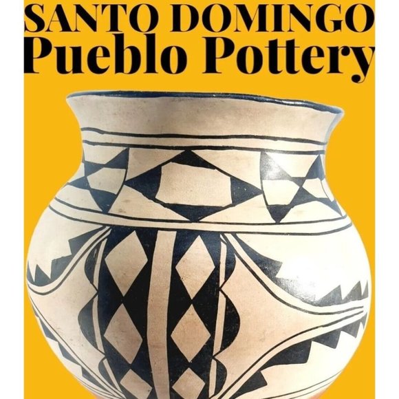 Santo Domingo Pueblo Pottery Olla Water Jug Pot Vase Southwest Native Amer Acoma